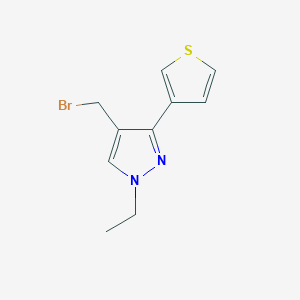 molecular formula C10H11BrN2S B1482017 4-(bromomethyl)-1-ethyl-3-(thiophen-3-yl)-1H-pyrazole CAS No. 2090848-50-1