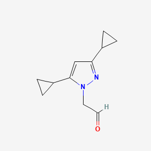 molecular formula C11H14N2O B1482019 2-(3,5-dicyclopropyl-1H-pyrazol-1-yl)acetaldehyde CAS No. 2098106-24-0