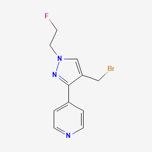 molecular formula C11H11BrFN3 B1482034 4-(4-(溴甲基)-1-(2-氟乙基)-1H-吡唑-3-基)吡啶 CAS No. 2092264-07-6