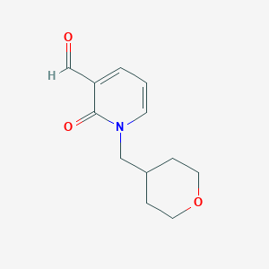 B1482055 2-oxo-1-((tetrahydro-2H-pyran-4-yl)methyl)-1,2-dihydropyridine-3-carbaldehyde CAS No. 2092728-43-1