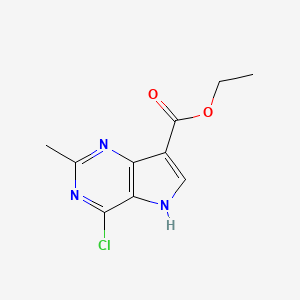 molecular formula C10H10ClN3O2 B14820627 ethyl 4-chloro-2-methyl-5H-pyrrolo[3,2-d]pyrimidine-7-carboxylate 