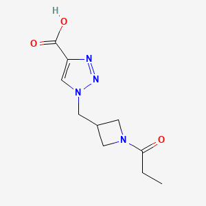 molecular formula C10H14N4O3 B1482081 1-((1-propionylazetidin-3-yl)methyl)-1H-1,2,3-triazole-4-carboxylic acid CAS No. 2097964-72-0