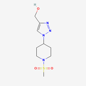 molecular formula C9H16N4O3S B1482083 (1-(1-(methylsulfonyl)piperidin-4-yl)-1H-1,2,3-triazol-4-yl)methanol CAS No. 2097995-81-6