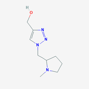 molecular formula C9H16N4O B1482093 (1-((1-methylpyrrolidin-2-yl)methyl)-1H-1,2,3-triazol-4-yl)methanol CAS No. 1855395-07-1