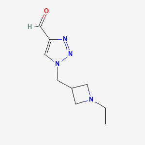molecular formula C9H14N4O B1482098 1-((1-乙基氮杂环丁烷-3-基)甲基)-1H-1,2,3-三唑-4-甲醛 CAS No. 2097964-32-2
