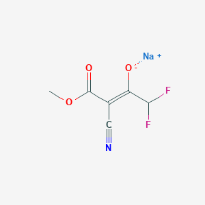 molecular formula C6H4F2NNaO3 B14820983 Sodium 3-cyano-1,1-difluoro-4-methoxy-4-oxobut-2-EN-2-olate 