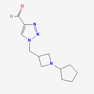 molecular formula C12H18N4O B1482099 1-((1-cyclopentylazetidin-3-yl)methyl)-1H-1,2,3-triazole-4-carbaldehyde CAS No. 2098110-09-7
