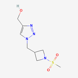 molecular formula C8H14N4O3S B1482100 (1-((1-(methylsulfonyl)azetidin-3-yl)methyl)-1H-1,2,3-triazol-4-yl)methanol CAS No. 2091183-44-5