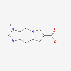 molecular formula C11H15N3O2 B14821100 methyl 4,6,7,8,8a,9-hexahydro-3H-imidazo[4,5-f]indolizine-7-carboxylate 