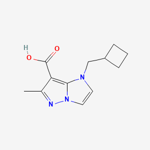 molecular formula C12H15N3O2 B1482112 1-(cyclobutylmethyl)-6-methyl-1H-imidazo[1,2-b]pyrazole-7-carboxylic acid CAS No. 2098025-85-3
