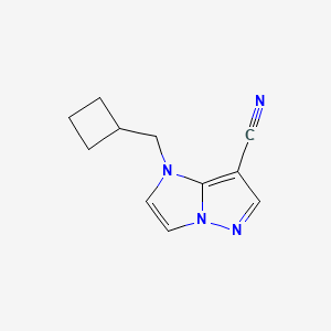 molecular formula C11H12N4 B1482143 1-(环丁基甲基)-1H-咪唑并[1,2-b]吡唑-7-腈 CAS No. 2097944-98-2