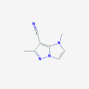 molecular formula C8H8N4 B1482147 1,6-二甲基-1H-咪唑并[1,2-b]吡唑-7-腈 CAS No. 2098013-40-0