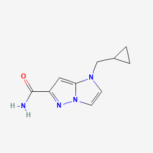 molecular formula C10H12N4O B1482148 1-(环丙基甲基)-1H-咪唑并[1,2-b]吡唑-6-甲酰胺 CAS No. 2097950-97-3