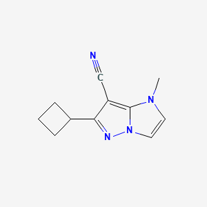 molecular formula C11H12N4 B1482151 6-环丁基-1-甲基-1H-咪唑并[1,2-b]吡唑-7-腈 CAS No. 2098026-46-9