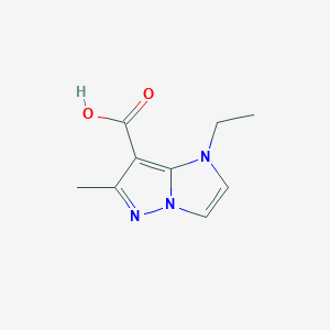 molecular formula C9H11N3O2 B1482157 1-ethyl-6-methyl-1H-imidazo[1,2-b]pyrazole-7-carboxylic acid CAS No. 2092804-77-6
