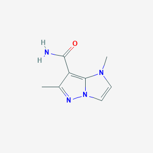molecular formula C8H10N4O B1482159 1,6-二甲基-1H-咪唑并[1,2-b]吡唑-7-甲酰胺 CAS No. 2097945-03-2