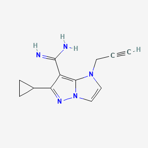 molecular formula C12H13N5 B1482168 6-cyclopropyl-1-(prop-2-yn-1-yl)-1H-imidazo[1,2-b]pyrazole-7-carboximidamide CAS No. 2098013-63-7