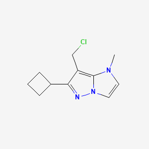 molecular formula C11H14ClN3 B1482171 7-(氯甲基)-6-环丁基-1-甲基-1H-咪唑并[1,2-b]吡唑 CAS No. 2092712-83-7