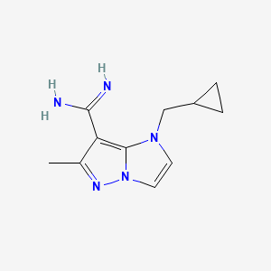 molecular formula C11H15N5 B1482175 1-(环丙基甲基)-6-甲基-1H-咪唑并[1,2-b]吡唑-7-甲酰胺 CAS No. 2098092-72-7