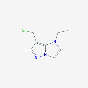 molecular formula C9H12ClN3 B1482178 7-(chloromethyl)-1-ethyl-6-methyl-1H-imidazo[1,2-b]pyrazole CAS No. 2091705-31-4