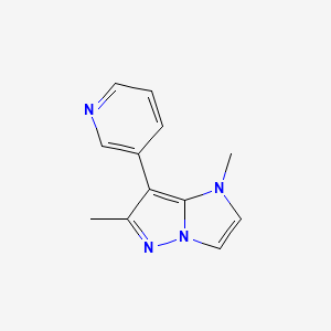 molecular formula C12H12N4 B1482181 1,6-dimethyl-7-(pyridin-3-yl)-1H-imidazo[1,2-b]pyrazole CAS No. 2098058-43-4