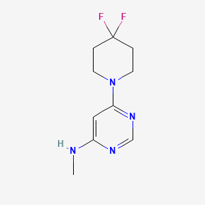 molecular formula C10H14F2N4 B1482197 6-(4,4-二氟哌啶-1-基)-N-甲基嘧啶-4-胺 CAS No. 2018842-25-4