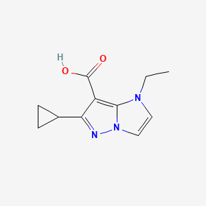 molecular formula C11H13N3O2 B1482214 6-环丙基-1-乙基-1H-咪唑并[1,2-b]吡唑-7-羧酸 CAS No. 2092547-13-0