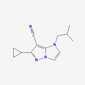 molecular formula C13H16N4 B1482216 6-环丙基-1-异丁基-1H-咪唑并[1,2-b]吡唑-7-腈 CAS No. 2098013-57-9