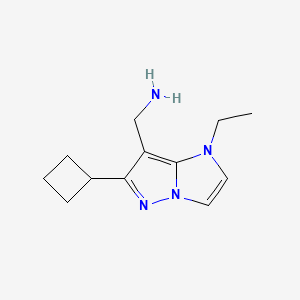 molecular formula C12H18N4 B1482219 (6-环丁基-1-乙基-1H-咪唑并[1,2-b]吡唑-7-基)甲胺 CAS No. 2098026-70-9