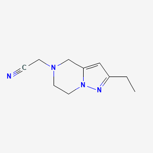 molecular formula C10H14N4 B1482222 2-(2-乙基-6,7-二氢吡唑并[1,5-a]吡嗪-5(4H)-基)乙腈 CAS No. 2098061-09-5