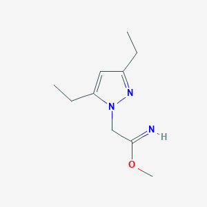 molecular formula C10H17N3O B1482240 methyl 2-(3,5-diethyl-1H-pyrazol-1-yl)acetimidate CAS No. 2098106-05-7