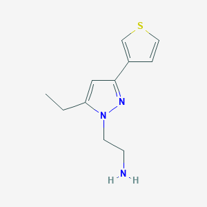 molecular formula C11H15N3S B1482241 2-(5-ethyl-3-(thiophen-3-yl)-1H-pyrazol-1-yl)ethan-1-amine CAS No. 2097964-89-9