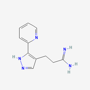 molecular formula C11H13N5 B1482242 3-(3-(pyridin-2-yl)-1H-pyrazol-4-yl)propanimidamide CAS No. 2098143-01-0