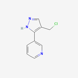 molecular formula C9H8ClN3 B1482243 3-(4-(chloromethyl)-1H-pyrazol-3-yl)pyridine CAS No. 2091181-98-3