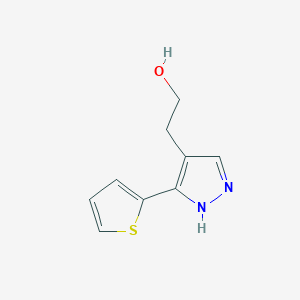molecular formula C9H10N2OS B1482249 2-(3-(thiophen-2-yl)-1H-pyrazol-4-yl)ethan-1-ol CAS No. 2091605-59-1