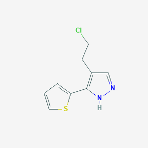 molecular formula C9H9ClN2S B1482259 4-(2-氯乙基)-3-(噻吩-2-基)-1H-吡唑 CAS No. 2090591-04-9