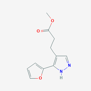methyl 3-(3-(furan-2-yl)-1H-pyrazol-4-yl)propanoate