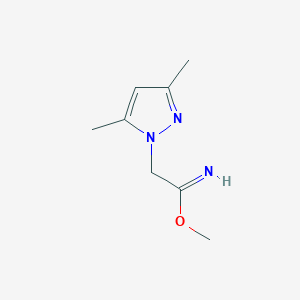molecular formula C8H13N3O B1482265 methyl 2-(3,5-dimethyl-1H-pyrazol-1-yl)acetimidate CAS No. 1935266-83-3
