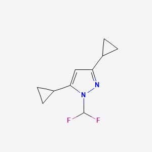 molecular formula C10H12F2N2 B1482266 3,5-dicyclopropyl-1-(difluoromethyl)-1H-pyrazole CAS No. 2098016-34-1