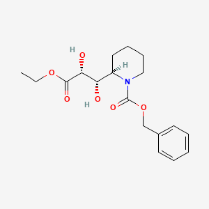 molecular formula C18H25NO6 B14822668 Benzyl (R)-2-((1S,2R)-3-ethoxy-1,2-dihydroxy-3-oxopropyl)piperidine-1-carboxylate 