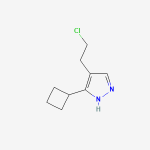 molecular formula C9H13ClN2 B1482293 4-(2-氯乙基)-5-环丁基-1H-吡唑 CAS No. 2090836-51-2