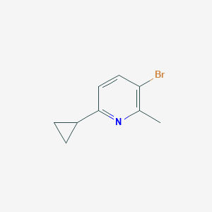 molecular formula C9H10BrN B1482305 3-Bromo-6-cyclopropyl-2-methylpyridine CAS No. 1951411-48-5