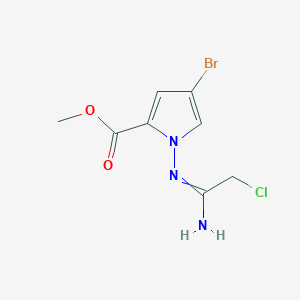 molecular formula C8H9BrClN3O2 B14823082 Methyl 1-[(1-amino-2-chloroethylidene)amino]-4-bromopyrrole-2-carboxylate 