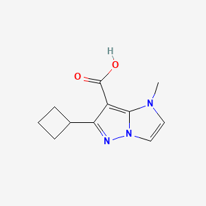 molecular formula C11H13N3O2 B1482314 6-cyclobutyl-1-methyl-1H-imidazo[1,2-b]pyrazole-7-carboxylic acid CAS No. 2092800-01-4