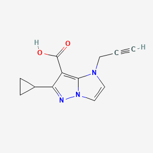 molecular formula C12H11N3O2 B1482316 6-环丙基-1-(丙-2-炔-1-基)-1H-咪唑并[1,2-b]吡唑-7-羧酸 CAS No. 2098057-26-0