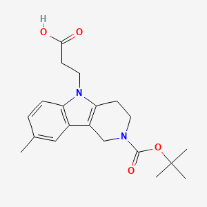 3-[2-(tert-butoxycarbonyl)-8-methyl-1,2,3,4-tetrahydro-5H-pyrido[4,3-b]indol-5-yl]propanoic acid