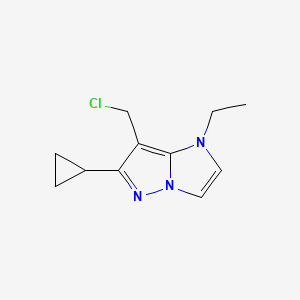 molecular formula C11H14ClN3 B1482324 7-(chloromethyl)-6-cyclopropyl-1-ethyl-1H-imidazo[1,2-b]pyrazole CAS No. 2091182-58-8