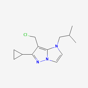 molecular formula C13H18ClN3 B1482325 7-(chloromethyl)-6-cyclopropyl-1-isobutyl-1H-imidazo[1,2-b]pyrazole CAS No. 2098013-74-0