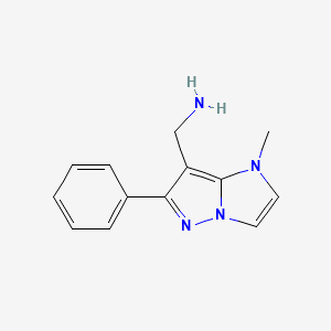molecular formula C13H14N4 B1482336 (1-methyl-6-phenyl-1H-imidazo[1,2-b]pyrazol-7-yl)methanamine CAS No. 2098141-85-4