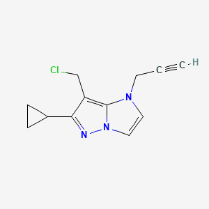 molecular formula C12H12ClN3 B1482337 7-(chloromethyl)-6-cyclopropyl-1-(prop-2-yn-1-yl)-1H-imidazo[1,2-b]pyrazole CAS No. 2090994-15-1